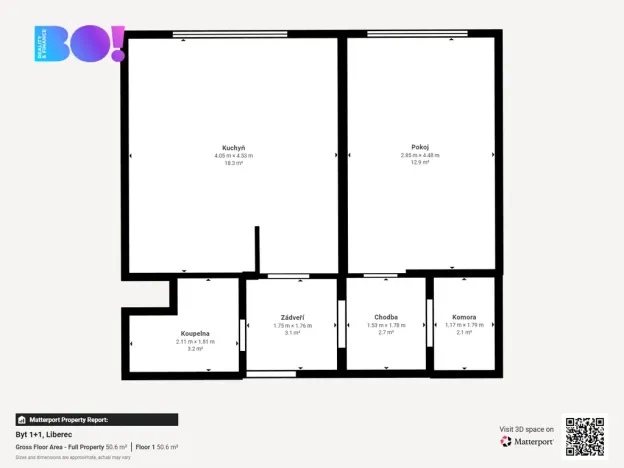 Prodej bytu 2+kk, Liberec, Halasova, 43 m2