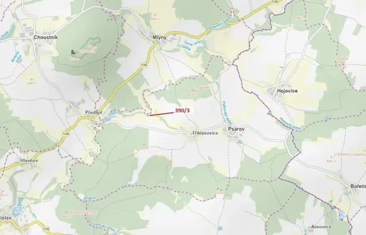 Dražba lesa, Psárov, 1011 m2