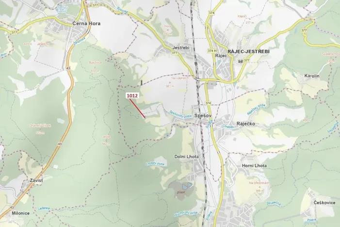 Dražba lesa, Spešov, 500 m2