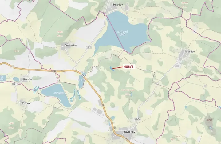 Dražba lesa, Zavlekov, 2895 m2