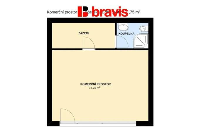 Pronájem kanceláře, Brno, Říčanská, 38 m2