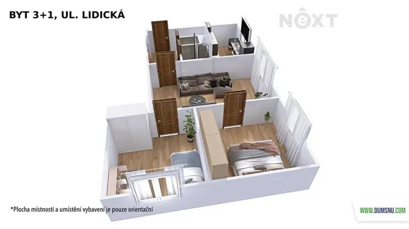 Pronájem bytu 3+1, Šumperk, Lidická, 68 m2