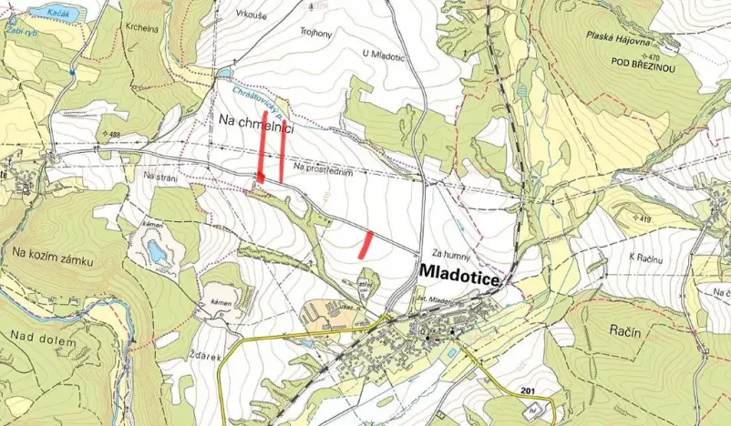 Prodej pole, Mladotice, 9634 m2