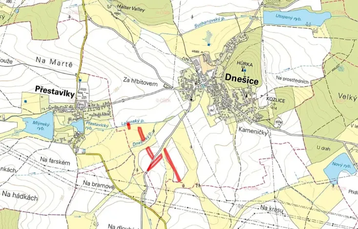 Prodej pole, Dnešice, 22848 m2