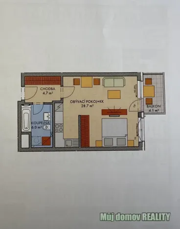 Pronájem bytu 2+kk, Praha - Dolní Měcholupy, Honzíkova, 41 m2