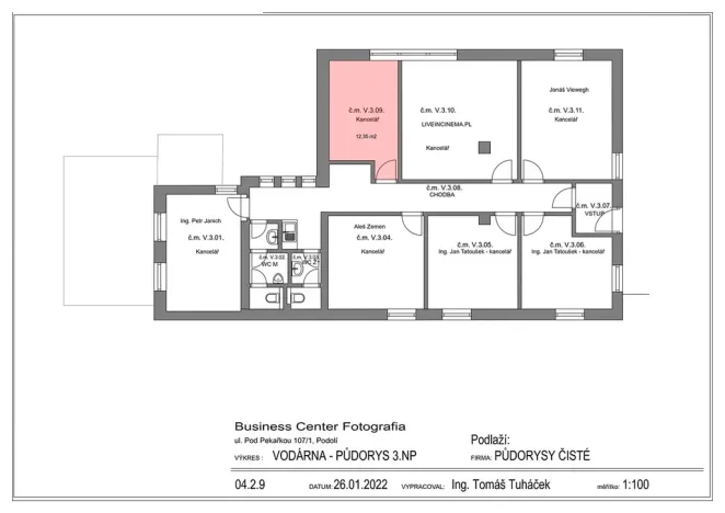 Pronájem kanceláře, Praha - Podolí, Pod Pekařkou, 12 m2