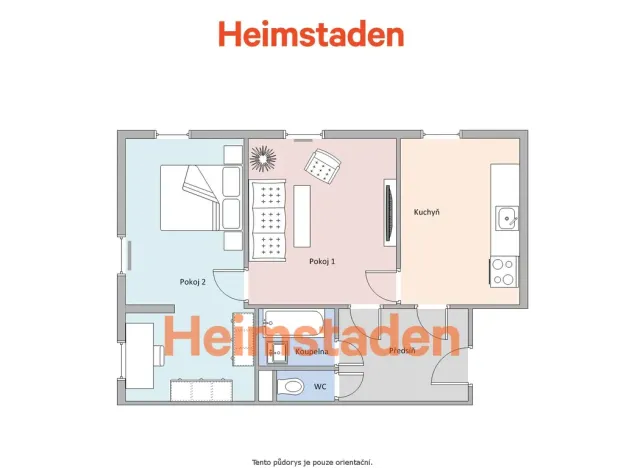 Pronájem bytu 2+1, Ostrava - Poruba, náměstí Boženy Němcové, 60 m2