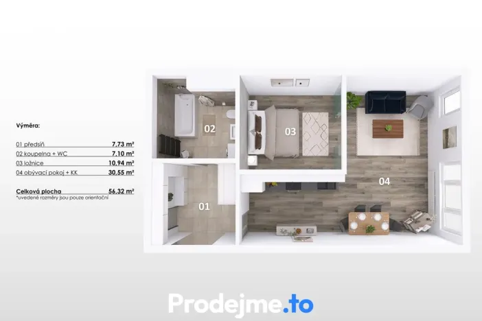 Prodej bytu 2+kk, Znojmo, Kosmákova, 60 m2
