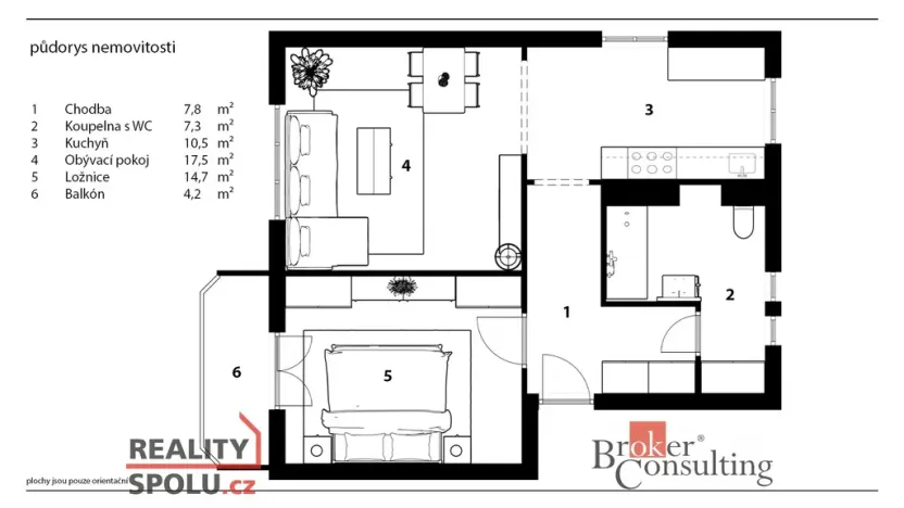 Prodej bytu 2+1, Žďár nad Sázavou - Žďár nad Sázavou 3, Brodská, 58 m2