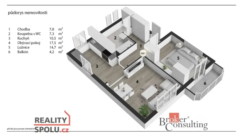 Prodej bytu 2+1, Žďár nad Sázavou - Žďár nad Sázavou 3, Brodská, 58 m2