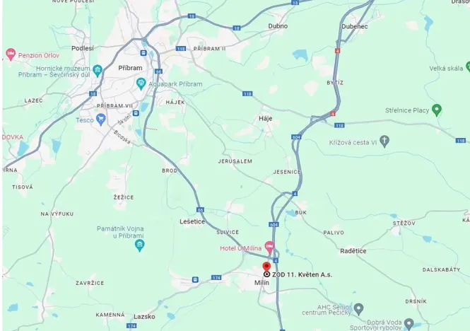 Prodej komerční nemovitosti, Milín, 11. května, 14473 m2