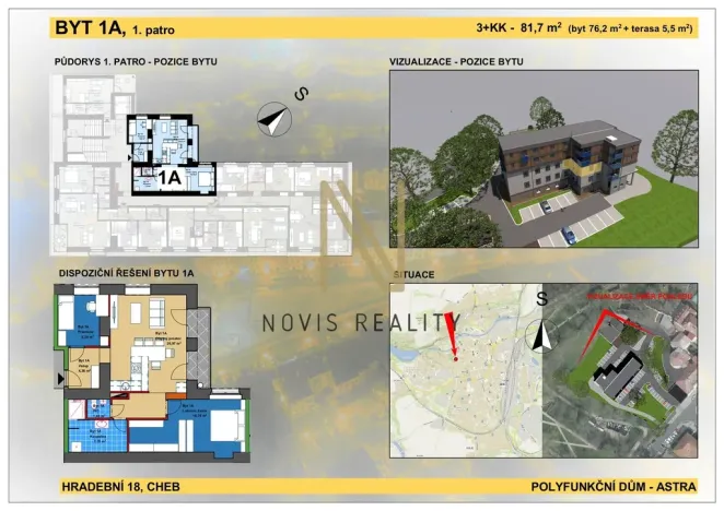 Prodej bytu 3+kk, Cheb, Hradební, 76 m2