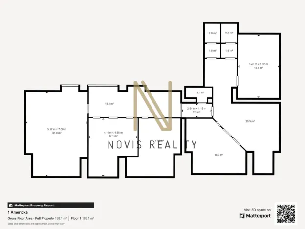 Pronájem kanceláře, Plzeň, Americká, 165 m2