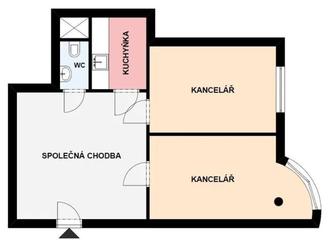 Pronájem kanceláře, Brno - Brno-město, Jakubská, 48 m2