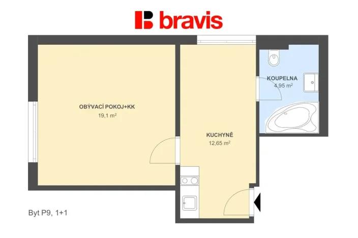 Pronájem bytu 1+1, Popůvky, Chaloupky, 36 m2
