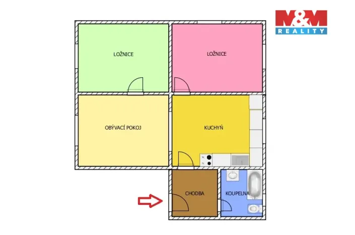 Pronájem bytu 3+kk, Chvaletice, Dukelská, 75 m2