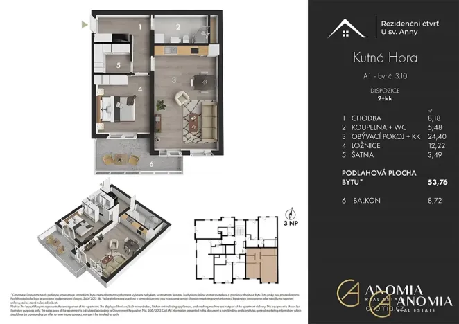 Prodej bytu 2+kk, Kutná Hora, Plk. Loudy, 57 m2