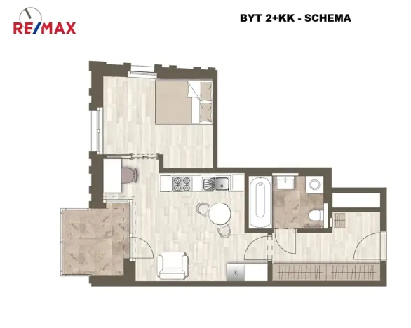 Pronájem bytu 2+kk, Praha - Stodůlky, Mukařovského, 42 m2