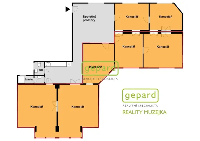 Pronájem kanceláře, Brno - Veveří, Moravské náměstí, 126 m2