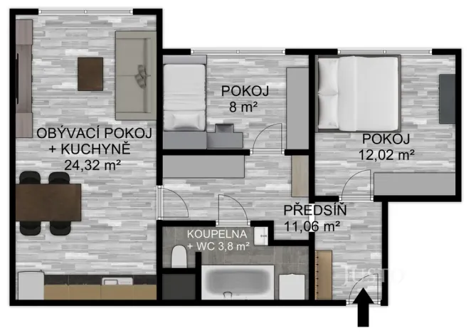 Prodej bytu 3+kk, Písek, K Háječku, 60 m2