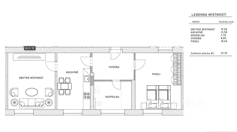 Pronájem bytu 2+1, Děčín, Plzeňská, 67 m2