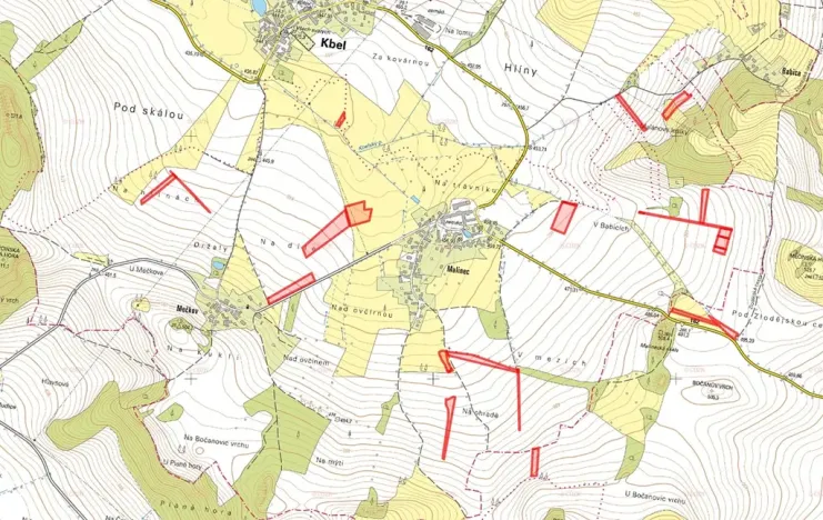 Prodej pole, Kbel, 70309 m2