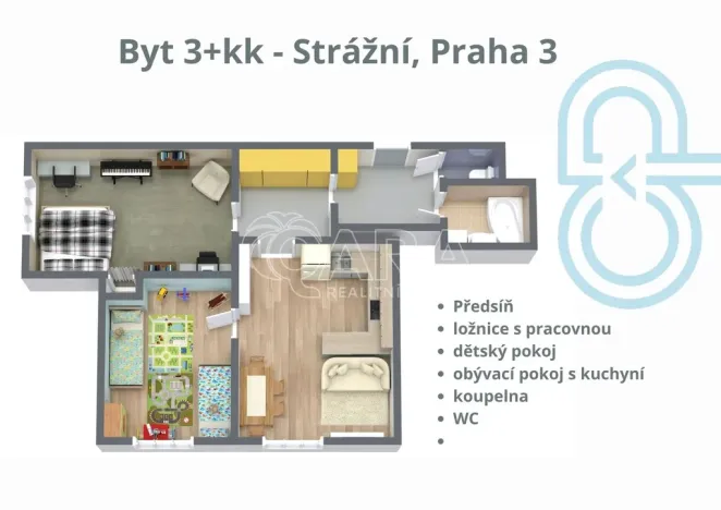 Prodej bytu 3+kk, Praha - Žižkov, Strážní, 72 m2