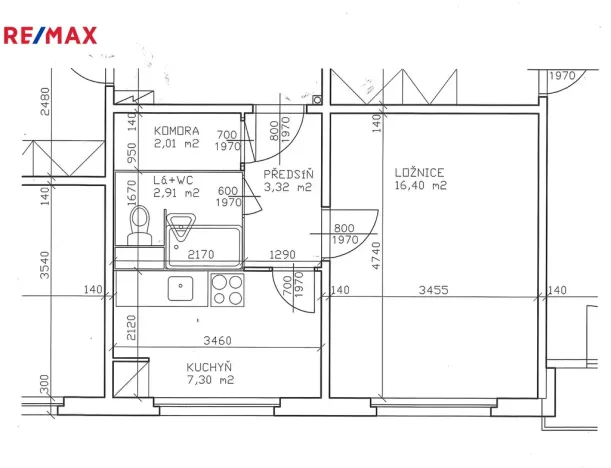 Pronájem bytu 1+1, Hradec Králové - Nový Hradec Králové, Mandysova, 35 m2
