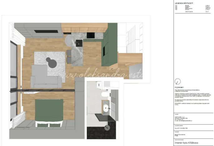 Prodej bytu 2+kk, Praha - Karlín, Křižíkova, 54 m2