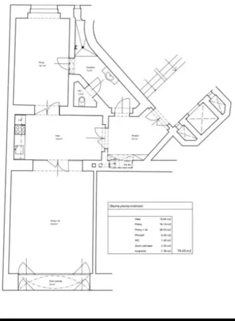 Pronájem bytu 2+1, Praha - Staré Město, Martinská, 76 m2