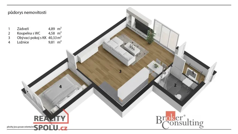 Prodej bytu 2+kk, Kladno - Kročehlavy, Arménská, 60 m2