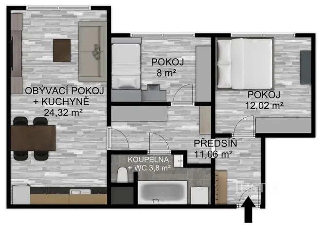 Prodej bytu 3+kk, Písek, K Háječku, 60 m2