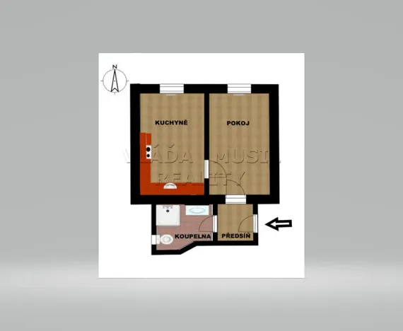 Pronájem bytu 1+1, Praha - Libeň, Novákových, 37 m2