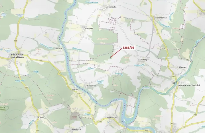 Dražba lesa, Hosty, 1630 m2