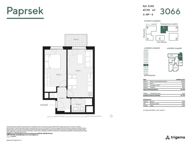 Prodej bytu 2+kk, Praha - Stodůlky, Hábova, 53 m2