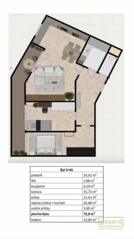 Prodej bytu 3+kk, Praha, Šífařská, 83 m2