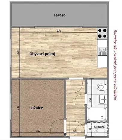 Pronájem bytu 2+kk, Kutná Hora, Pobřežní, 48 m2