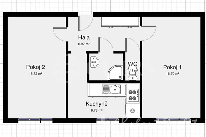 Pronájem bytu 2+1, Praha - Veleslavín, Maříkova, 52 m2