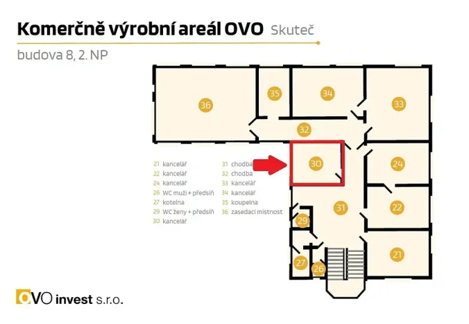 Pronájem kanceláře, Skuteč, Husova, 14 m2