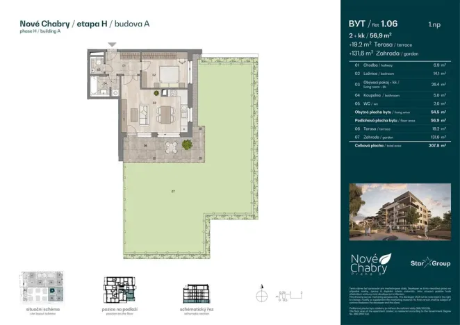 Prodej bytu 2+kk, Praha - Dolní Chabry, Sumova, 56 m2