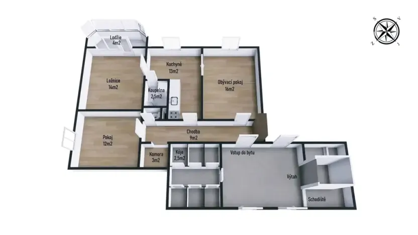 Prodej bytu 3+1, Luhačovice, 70 m2