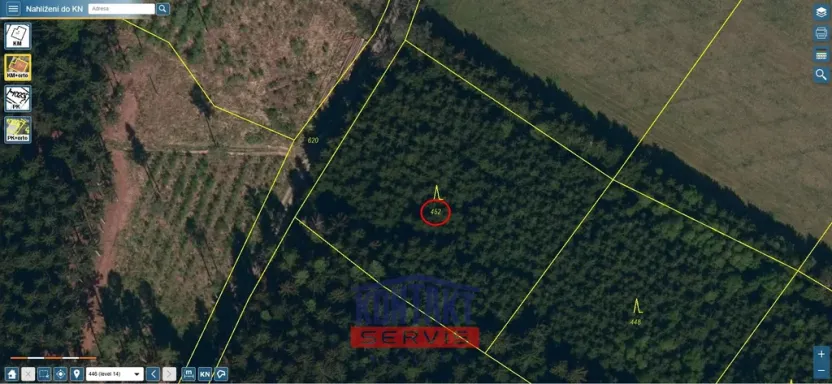 Prodej lesa, Otín, 4352 m2