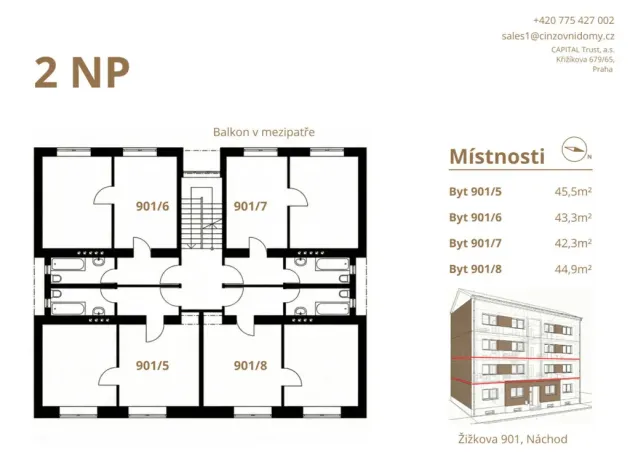 Prodej činžovního domu, Náchod, Žižkova, 1086 m2