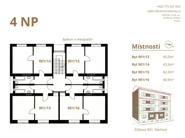 Prodej činžovního domu, Náchod, Žižkova, 1086 m2