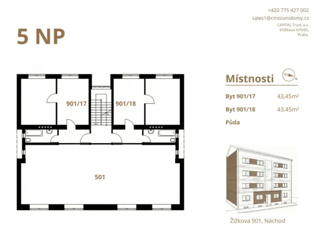 Prodej činžovního domu, Náchod, Žižkova, 1086 m2