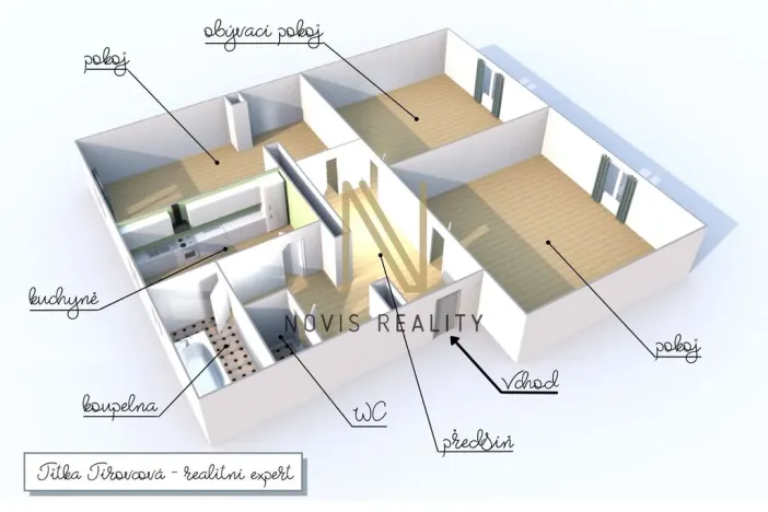 Pronájem bytu 3+1, Horažďovice, Husovo náměstí, 74 m2
