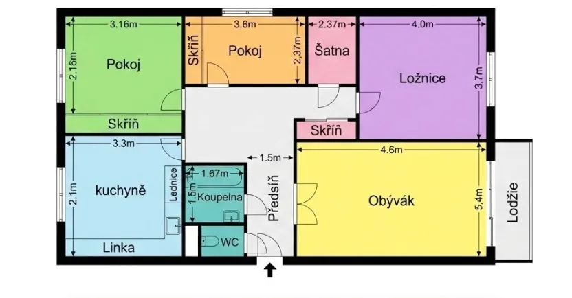 Prodej bytu 4+1, Kroměříž, Talichova, 95 m2