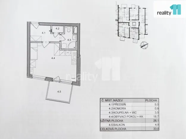 Pronájem bytu 1+kk, Praha - Hostivař, Vladycká, 33 m2