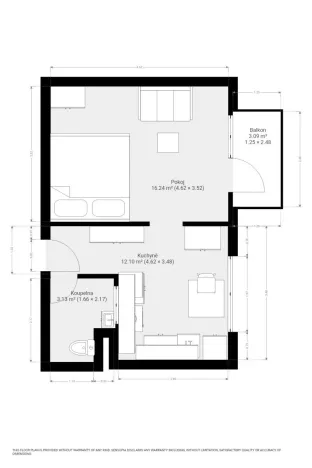 Pronájem bytu 1+1, Brno, Štouračova, 31 m2