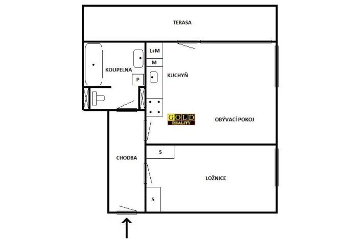 Pronájem bytu 2+kk, Praha - Modřany, K Vltavě, 60 m2